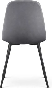 Sada šiestich jedálenských stoličiek LUMO zamatové, grafitové / čierne nohy (6 ks)