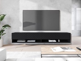 TV stolík/skrinka Adenik 180 MDF, Farby: biela / biela fala, Osvetlenie: osvetlenie LED RGB - farebné