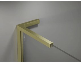 Mexen, Mexen Kioto-X L sprchová stena 80 x 200 cm, priehľadná 10 mm, zlatý kartáč - 800-080-107-55-00-X