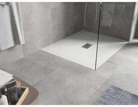 Mexen Hugo, obdĺžniková sprchová vanička SMC 110 x 100 cm, biela, oceľová krytka, 42101011-X