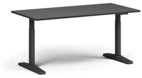 Výškovo nastaviteľný stôl, elektrický, 675-1325 mm, doska 1600x800 mm, čierna podnož, grafit