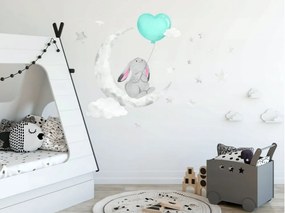 Moderná nálepka do detskej izby zamilovaný zajačik 60 x 120 cm