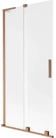 Mexen Velar L, 2-krídlová posuvná vaňová zástena 95 x 150 cm, 8mm sklo námraza, medená matná, 896-095-003-31-65
