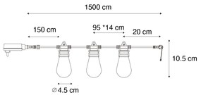 Inteligentný LED svetelný veniec 15 metrov 15 svetiel Opal RGBW IP44 - Chill