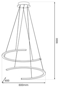 LED Luster na lanku DOUBLEMOON LED/30W/230V čierna
