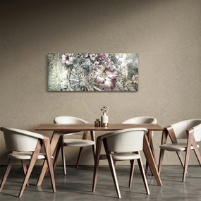 Obraz kvetov na drevenom bicykli (120x50 cm)