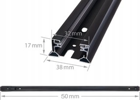 BERGE Koľajnica 50 cm pre bodové reflektory GU10 - čierna