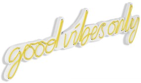 Nástenná neónová dekorácia Good Vibes Only žltá