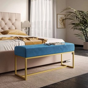 ČALÚNENÝ TABURET / LAVICA CLAUDIO + ZLATÝ PODSTAVEC