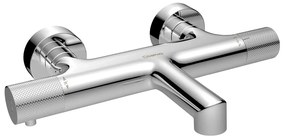 Nástenná vaňová batéria v lesklej striebornej farbe (2 výstupy) Solaris – Sapho