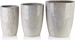 Sada 3 ks květináčů NEVA MARBLE VIII béžová