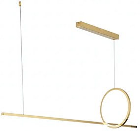 Toolight Toolight, LED závesné osvetlenie 100cm, 25W, 3000K, 2000lm, LHJ111-CP C, zlatá matná, OSW-50071