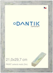 DANTIK rám na obraz 21x29,7 | PAINT zelená malá (Sklo Čiré)