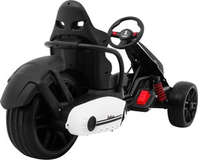Ramiz Detská motokára na batérie Bolid XR-1 biela + nastaviteľné riadidlá + tvarované sedadlo