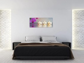 Obraz sviečok na vode (120x50 cm)