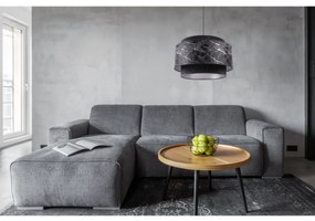 Závesné svietidlo Werona duo 3, 1x čierne textilné tienidlo so vzorom, s