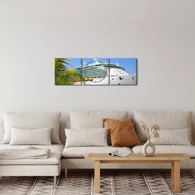 Obraz - Výletná loď (s hodinami) (90x30 cm)