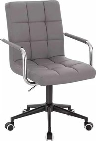 LuxuryForm DESIGN Stolička VERONA na čiernej podstave s kolieskami - šedá