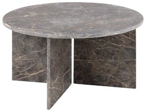 Sivý mramorový okrúhly konferenčný stolík ø 90 cm Vega – Actona