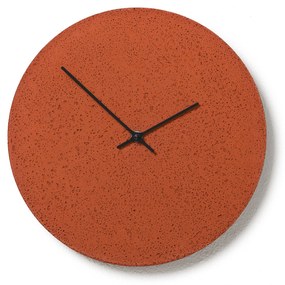 Nástenné betónové hodiny CLOCKIES, 29cm, okrúhle, červené
