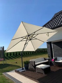 Veľký záhradný slnečník v béžovej farbe 3 x 4 m