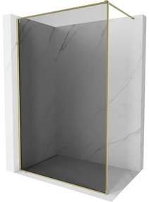 Mexen Kioto-XF, sprchová zástena s rámom 160 x 202 cm, 10mm šedé sklo, zlatý lesklý profil, 800-160-104-50-40-X