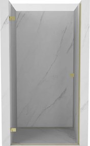 Mexen, Mexen Lunar-B výklopné sprchové dvere ľavé 85 cm, transparentné, zlaté - 832-085-000-50-00-L