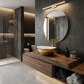 Rea Sofia, umývadlo na dosku 41x35x13,5 cm, biela-zlatá lesklá, REA-U0456