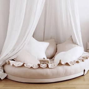 Hniezdo pre deti s volánom púdrovo ružová