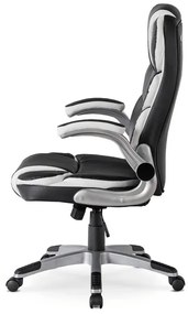 Vintino kancelárska otočná kožená stolička RONALD čierna