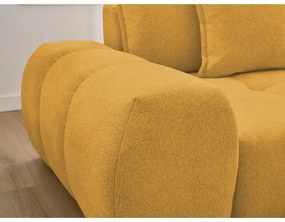 Ženilková rozkladacia/s úložným priestorom rohová pohovka v horčicovej farbe (pravý roh/s leňoškou) Everest – Bobochic Paris