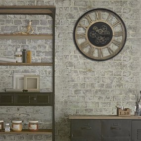 Nástenné hodiny Meca, čierna/hnedá