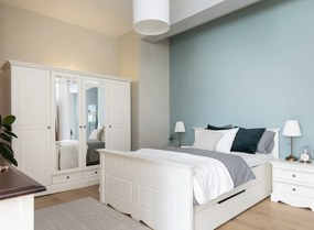 PROXIMA.store - Rustikálna masívna posteľ - BELLUNO ELEGANTE ROZMER: pre matrac 140 x 200 cm, FARBA: biela
