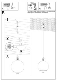 Závesné svietidlo Ball, 1x šampanské sklenené tienidlo