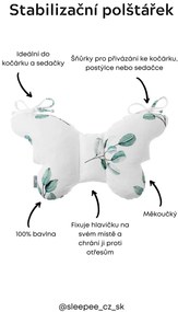 Dojčenský stabilizačný vankúšik LUČNÉ KVIETI v tvare motýlika