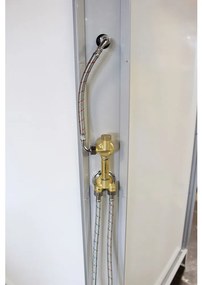 Mereo Mereo, Sprchový box, štvrťkruh, so strieškou, s vaničkou, satin ALU, sklo Point, zadne steny biele, MER-CK35122KBSW