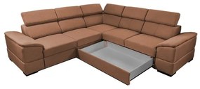 Univerzálna rohová rozkladacia sedacia súprava s úložným priestorom GRANADA hnedá
