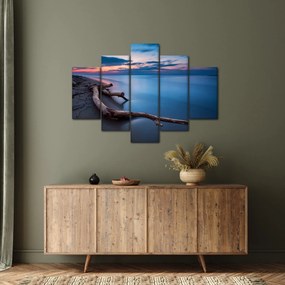 Obraz pláže pri západe slnka (150x105 cm)