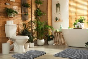 Sada kúpeľňových koberčekov SUPREME WAVES vlny, sivá