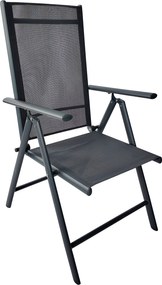 TRENDIE Záhradné stoličky s polohovateľným operadlom sada 2ks sivé