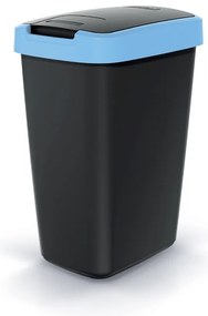 Odpadkový kôš s farebným vekom, 12 l, modrá / čierna