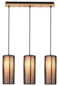Závesný luster KIOTO 3xE27/40W/230V čierna/buk