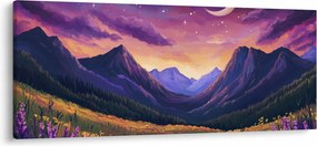 Obraz - Fialová krajina (120x50 cm)