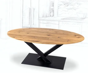 Wooded Jedálenský stôl London ROUNDED z masívu DUB 220x90x76cm