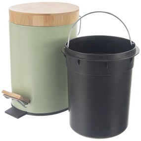 Svetlozelený nášľapný kovový odpadkový kôš 3 l Greenish – Orion