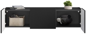 Závesný TV stolík Malmi 150 cm - čierny mat / čierna