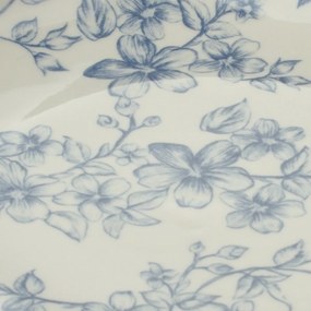 Súprava 6 hlbokých tanierov Nežné kvety 20 cm, modrá