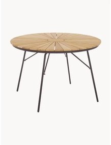 Okrúhly záhradný stôl so stolovou doskou z tíkového dreva Ellen