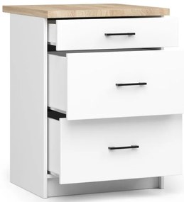 Spodná kuchynská skrinka s doskou OLIWIA S60 3S biela