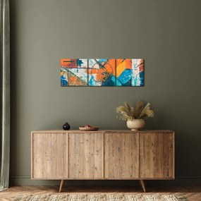 Obraz - Abstrakcia (s hodinami) (90x30 cm)